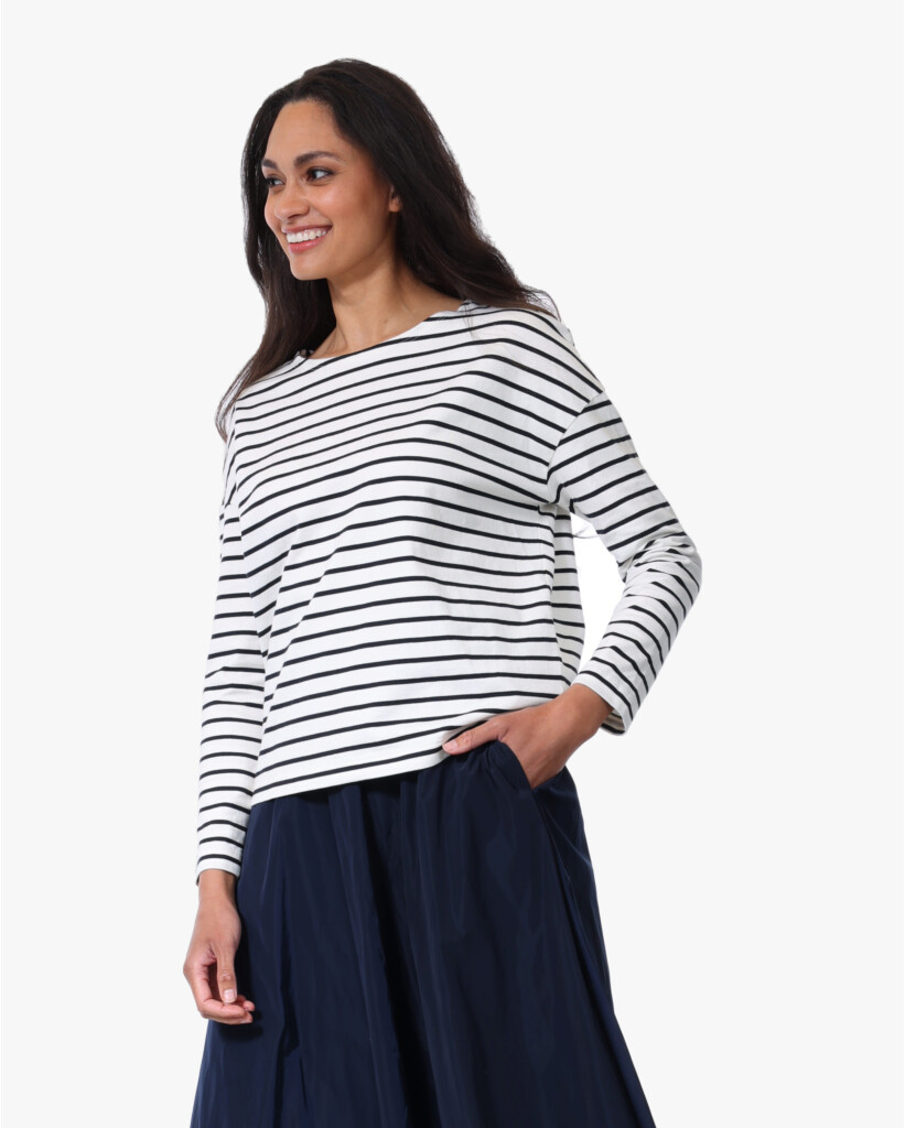 Gestreepte Longsleeve Dark Sapphire