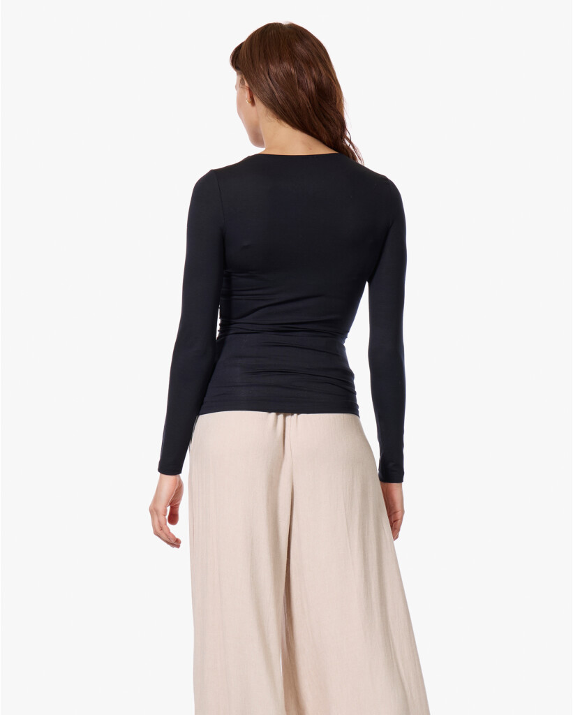Soft Touch Ronde Hals Longsleeve Zwart