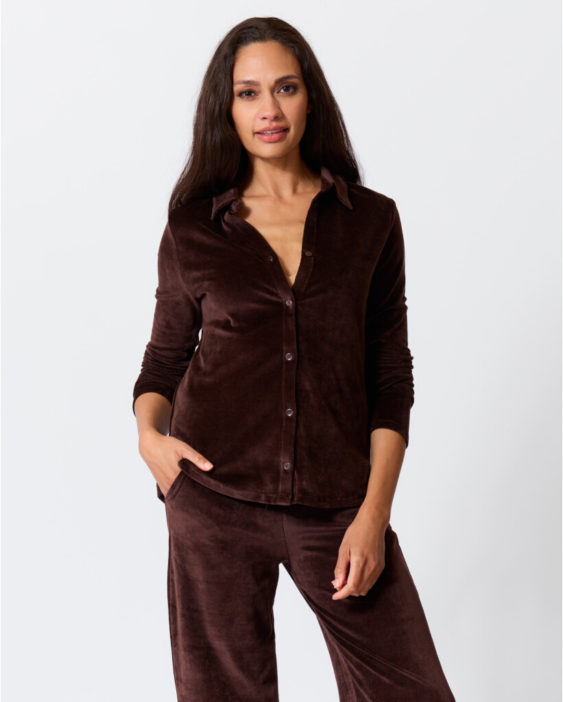Velours Jersey Blouse Chocolat Mousse