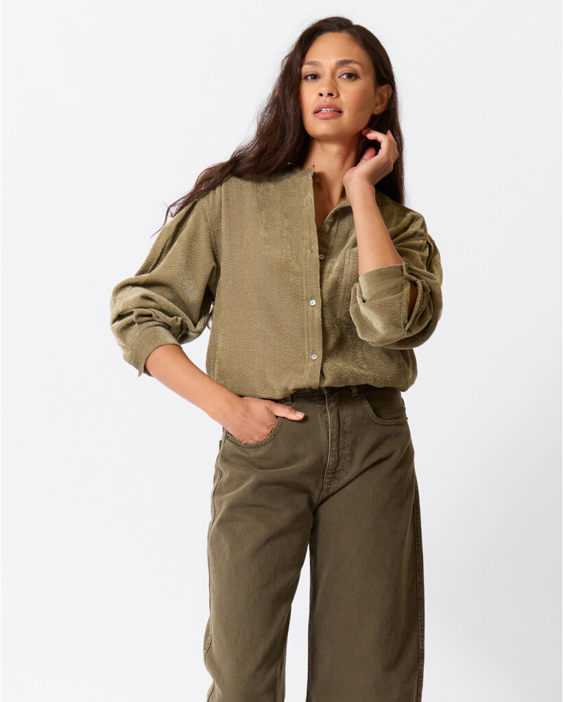 Micro Corduroy Blouse Clay