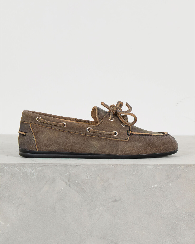 Boat Loafer Brushed Suede Grijs