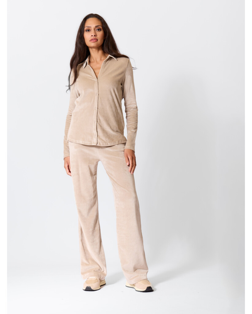 Velours Jersey Blouse Barely Beige