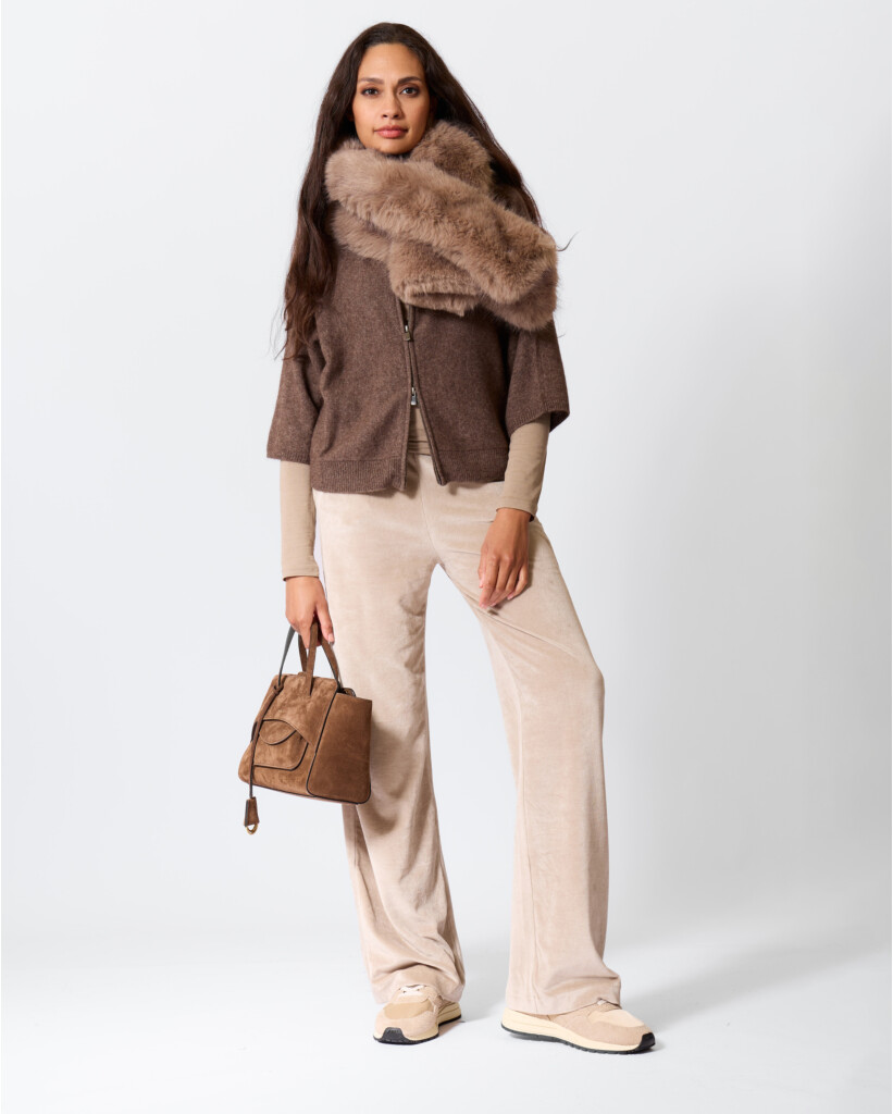 Velours Jersey Broek Barely Beige