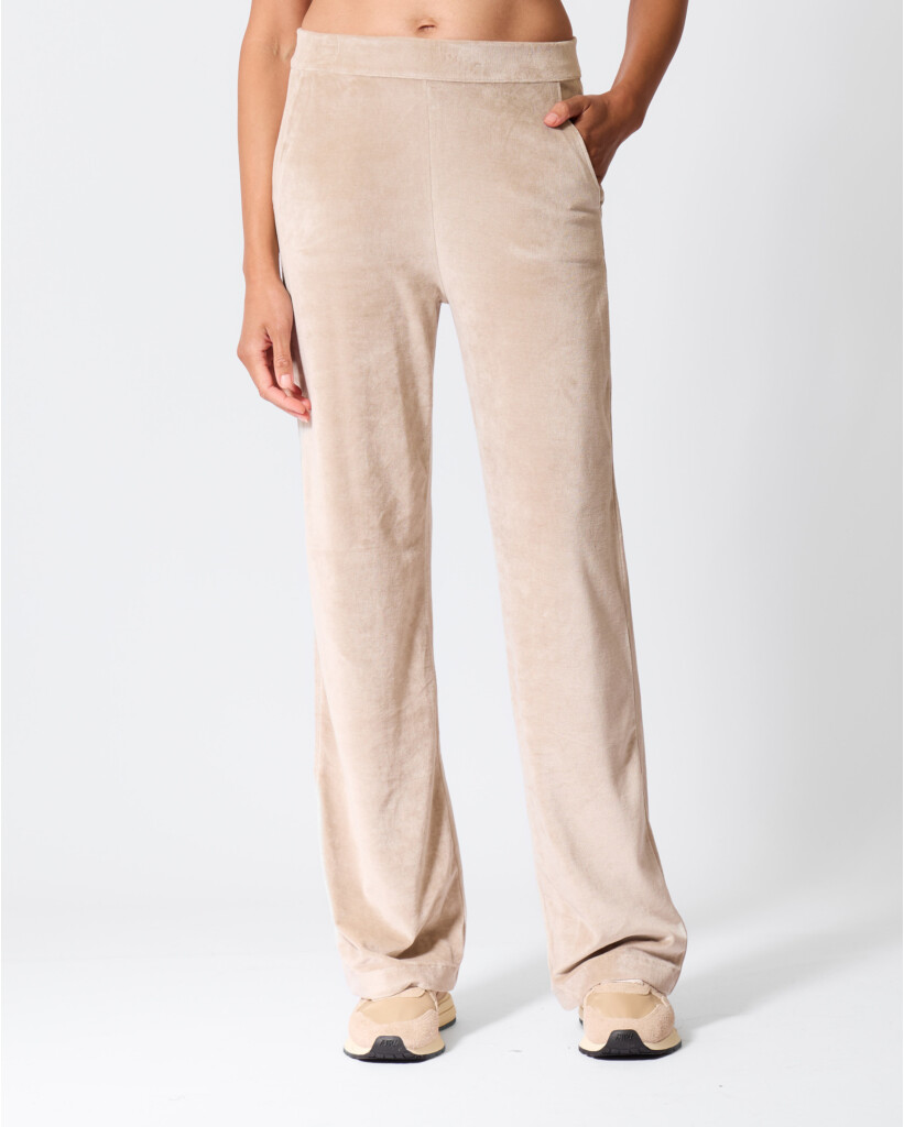 Velours Jersey Broek Barely Beige