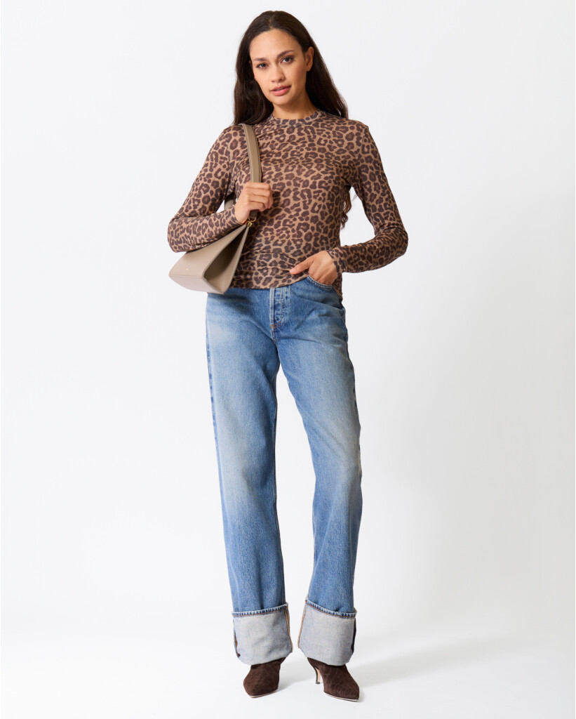 Sylvie Leopard Longsleeve Bruin/Zwart