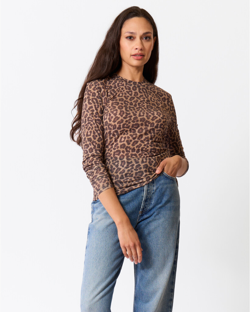 Sylvie Leopard Longsleeve Bruin/Zwart
