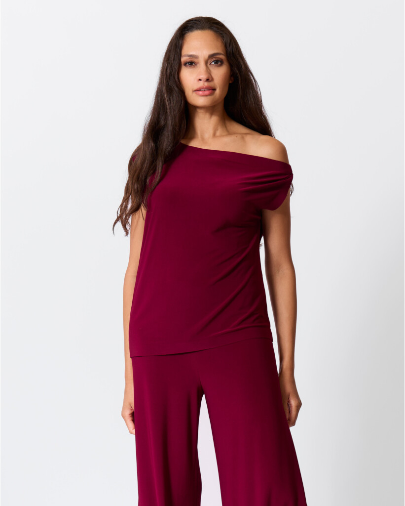 Drop Shoulder Top Plum