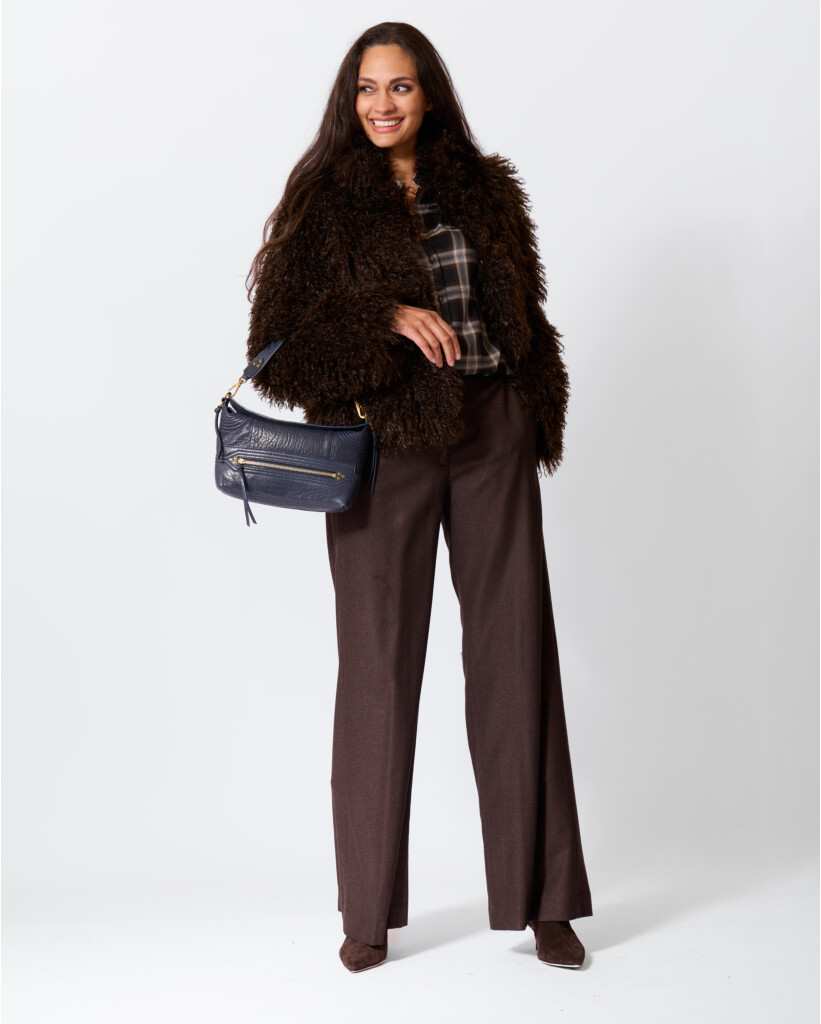 Sina Curly Faux Fur Jack Donkerbruin