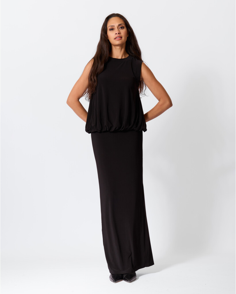 Babydoll Maxi Jurk Zwart