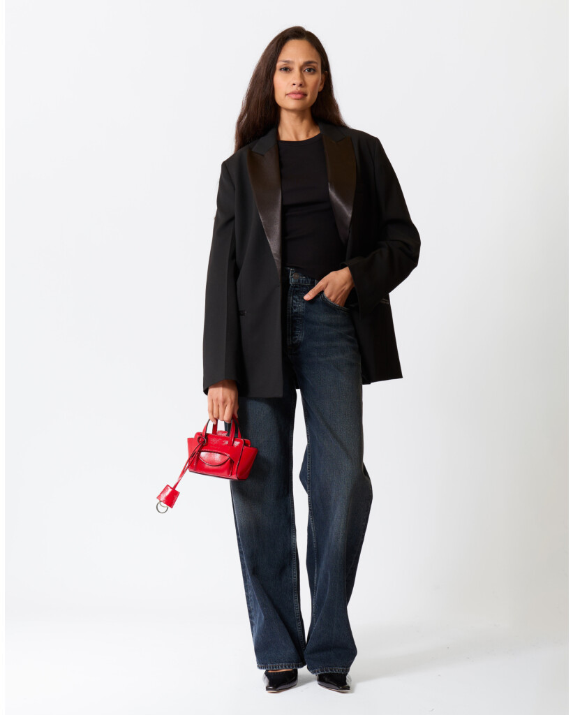 Blazer met Satijnen Revers Zwart