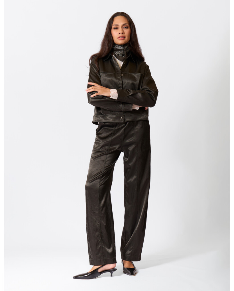 Satijnlook Cropped Jack Deep Laurel