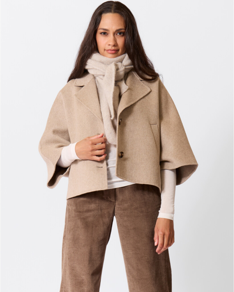Celine Wolblend Cape Jas Beige Melange