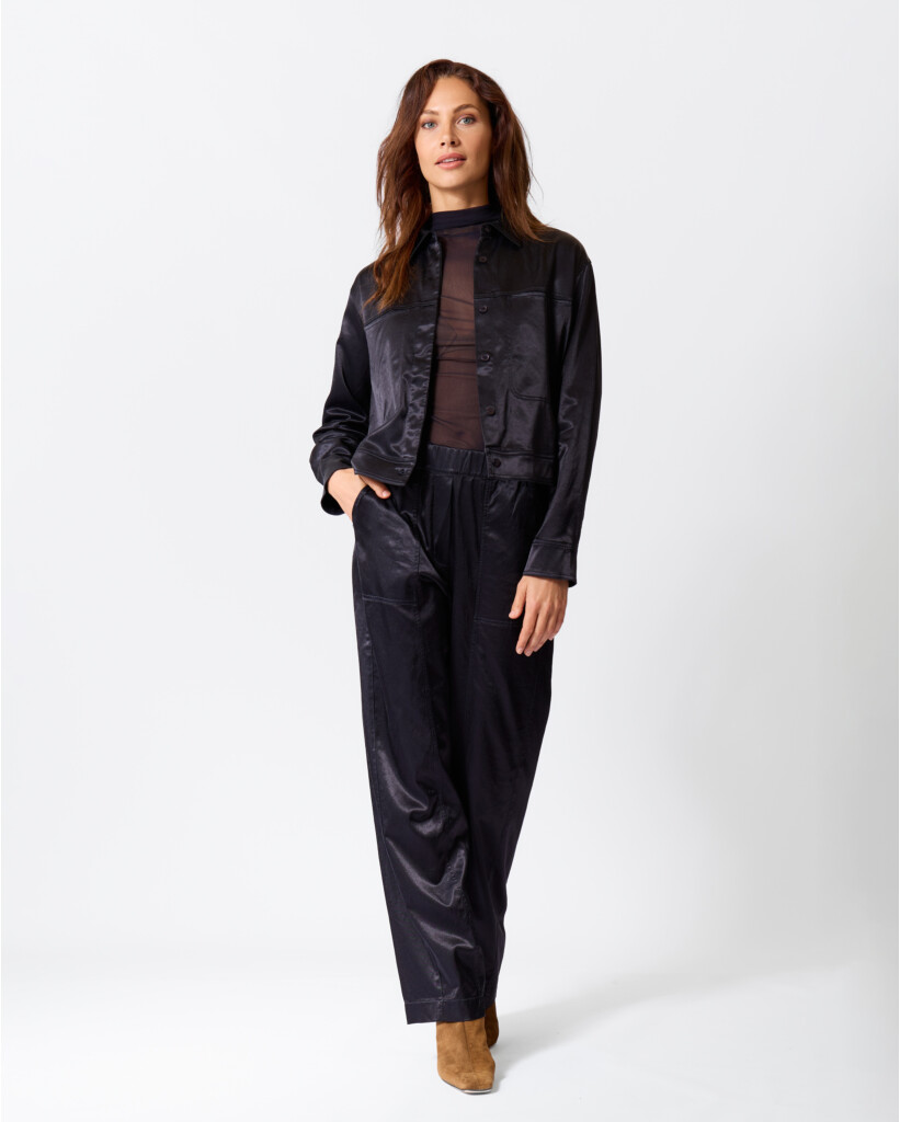 Satijnlook Cropped Jack Dark Saphire