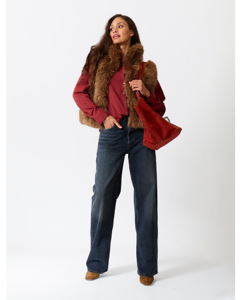 Gill Faux Fur Gilet Blonde