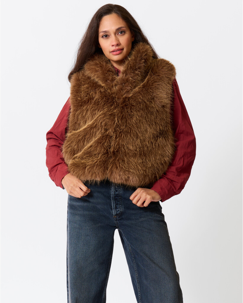 Gill Faux Fur Gilet Blonde