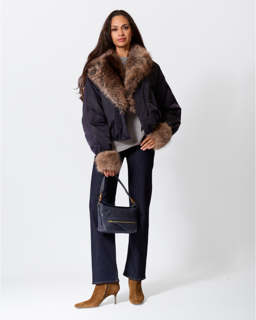 Moxy Jack met Faux Fur Kraag Navy 