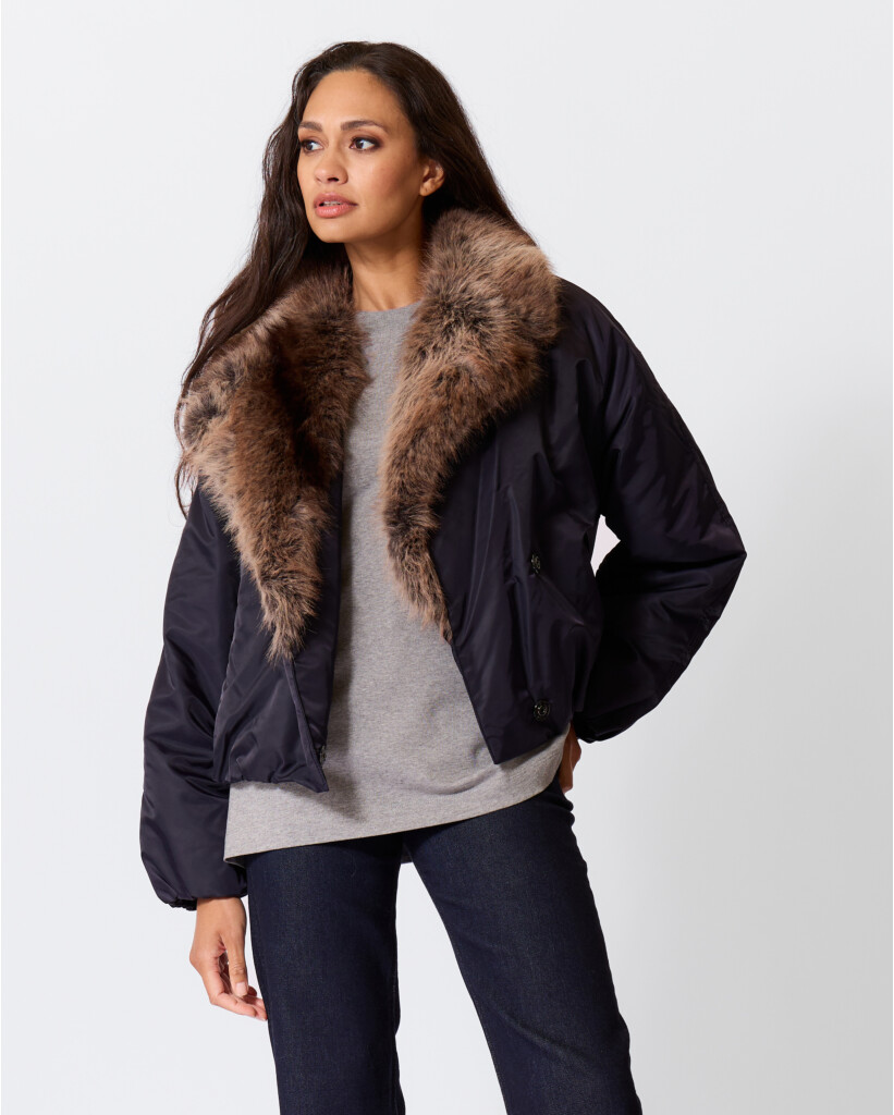 Moxy Jack met Faux Fur Kraag Navy 