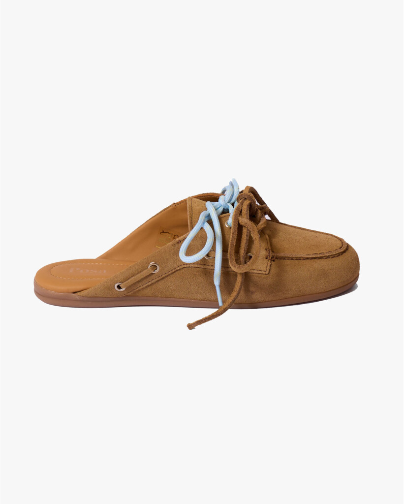 Boat Loafer Mule Camel