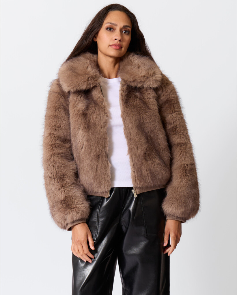 Linn Faux Fur Jack Taupe