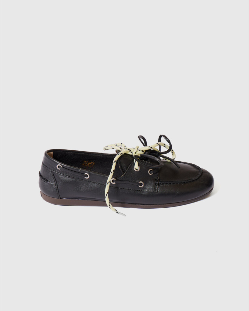 Boat Loafer Soft Leather Zwart