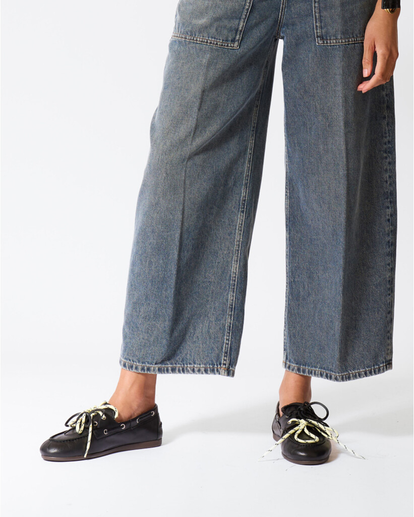Boat Loafer Soft Leather Zwart