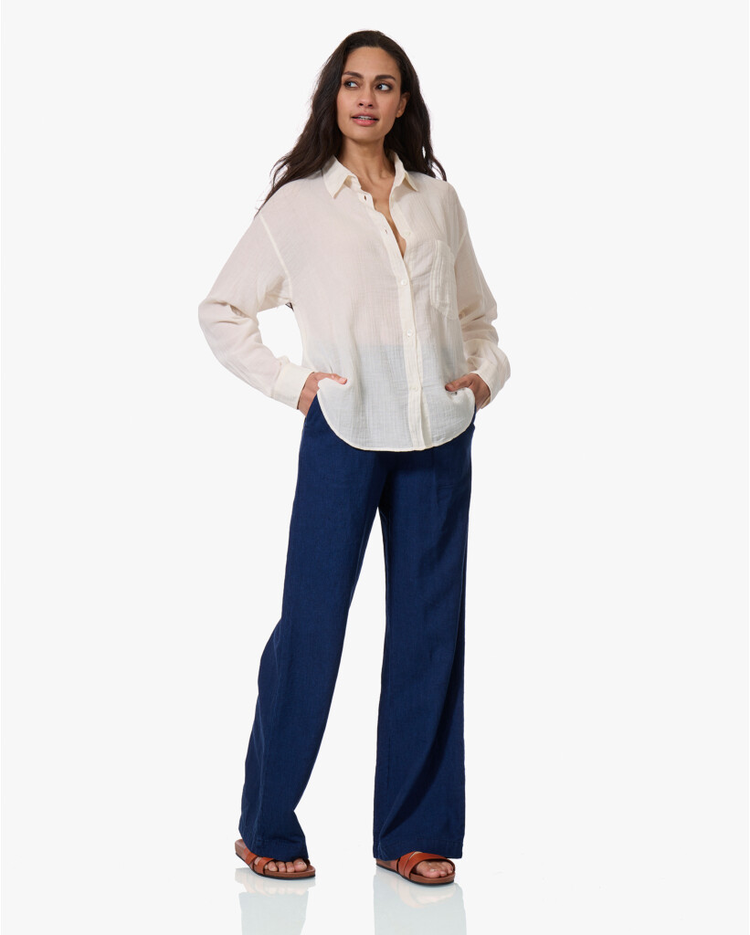 Crinkle Katoen Blouse Off-white