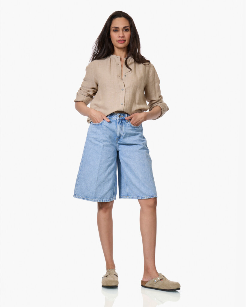 Linnenmix Gauze Blouse Beige