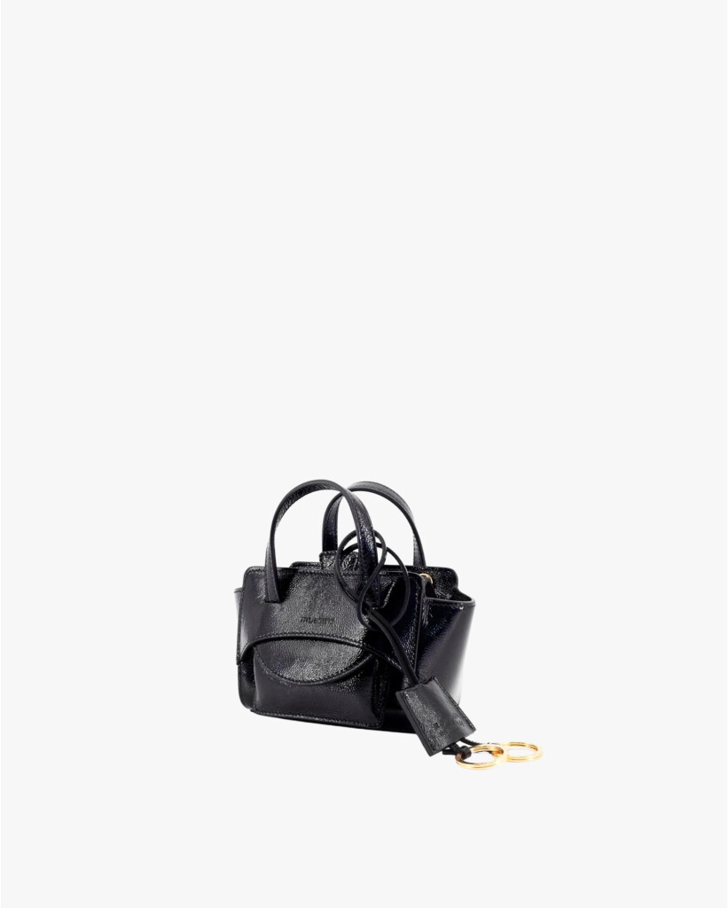 Flap XS Vergem Leren Tas Zwart