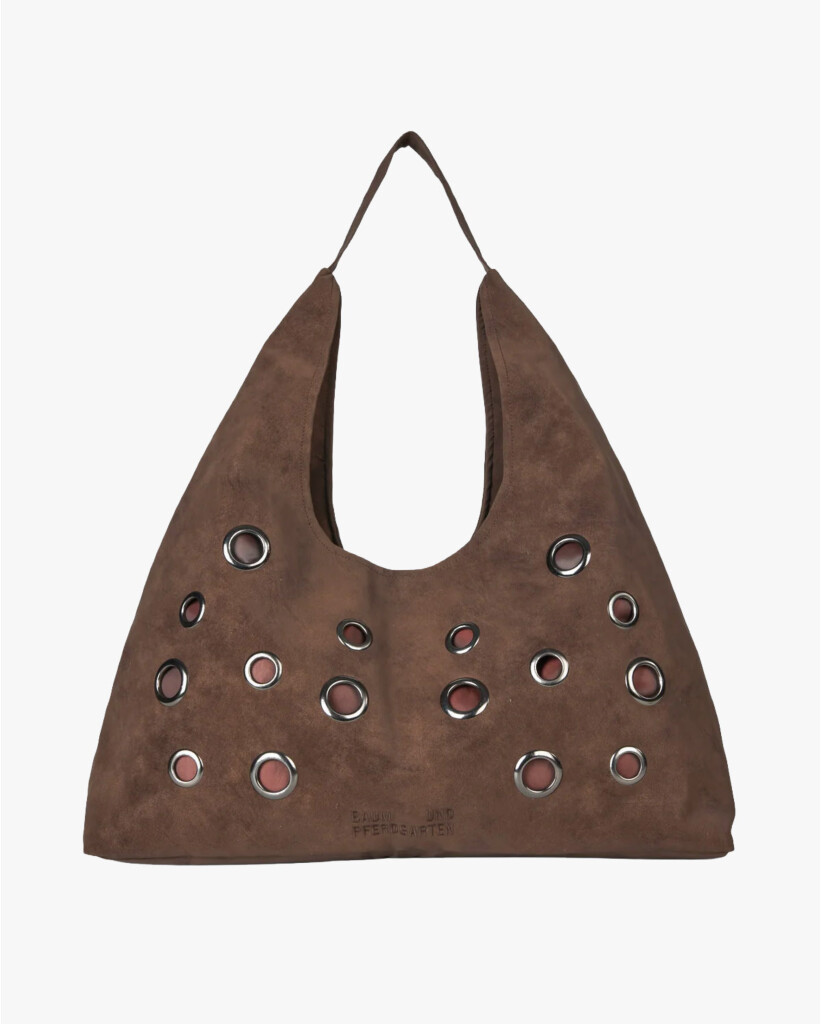 Kleo Shopper met Studs Coffee Bean Brown