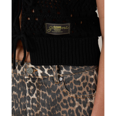 Ganni Crochet Vest Black