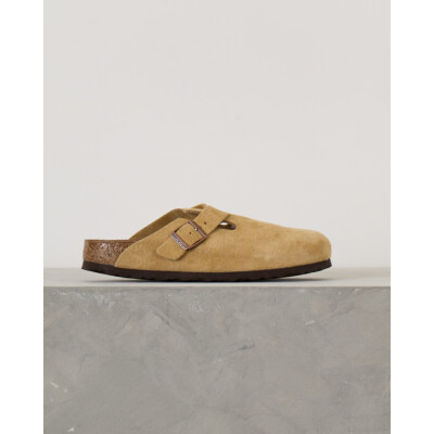 Birkenstock Boston suède instappers Latte Cream