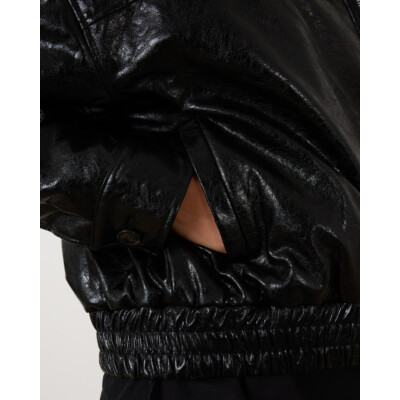Ame Antwerp Milf Bomber Faux Leer Zwart