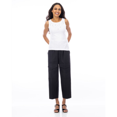 Baum und Pferdgarten Joline Mouwloze Top met Rhinestones Wit