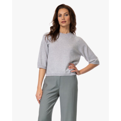 no man's land Wol-Cashmere Raglan Trui Pebble Grey