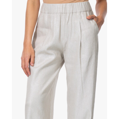 no man's land Linnenmix Pantalon met Lurex Silver Line