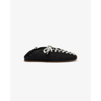 Ganni Sporty Lace-up Ballerina Zwart