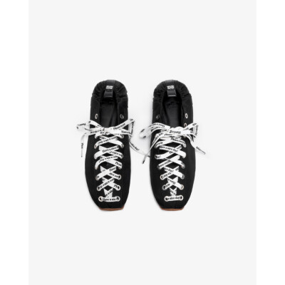 Ganni Sporty Lace-up Ballerina Zwart