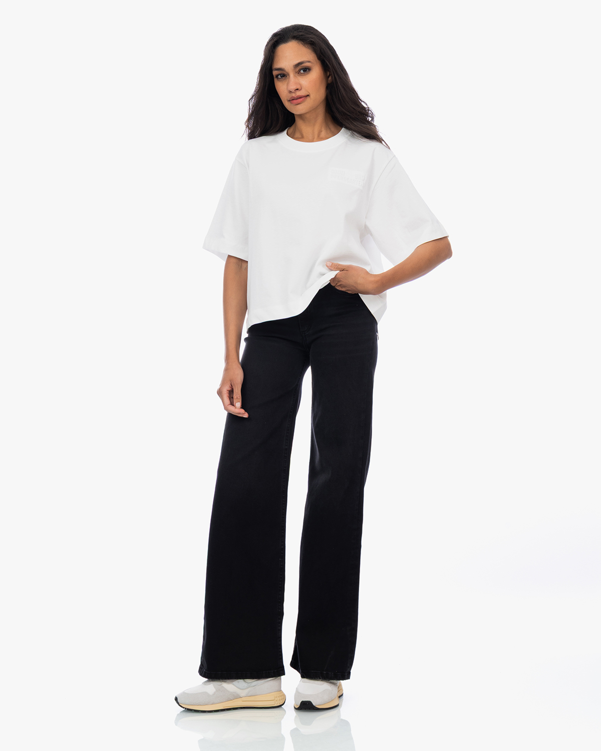 Lois Palazzo Mid Rise Jeans Zwart L32