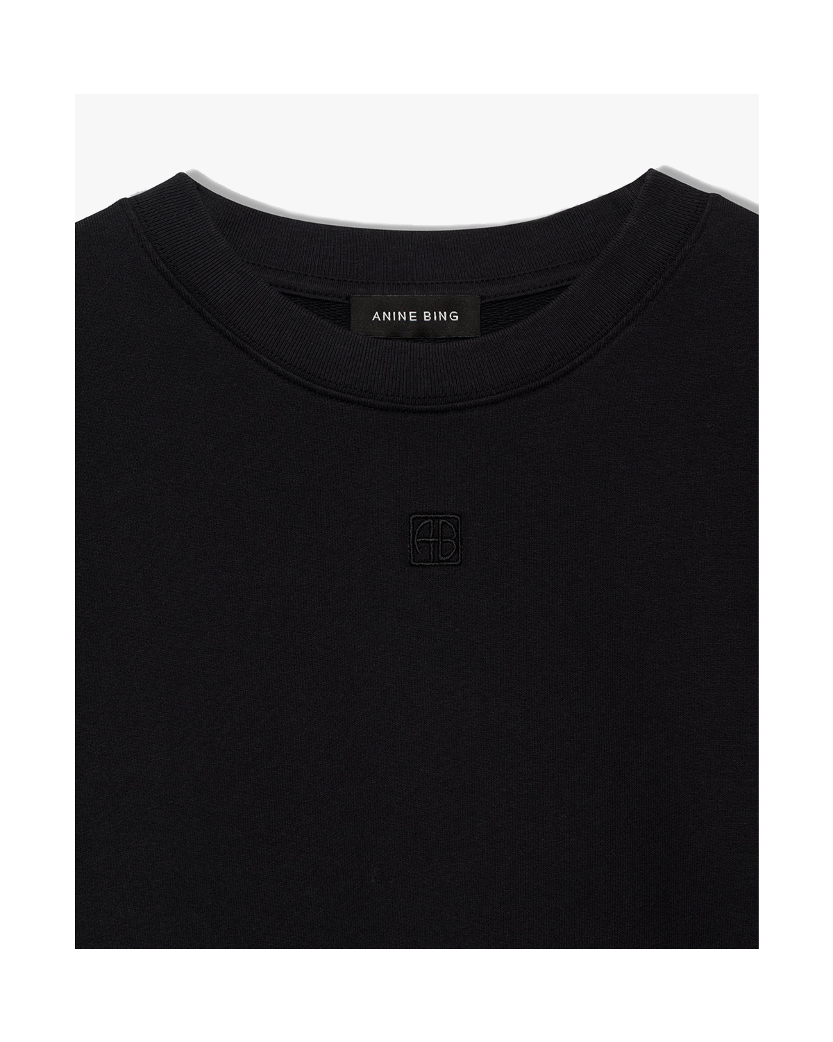 Anine Bing Myers Cropped Tee Framed Black