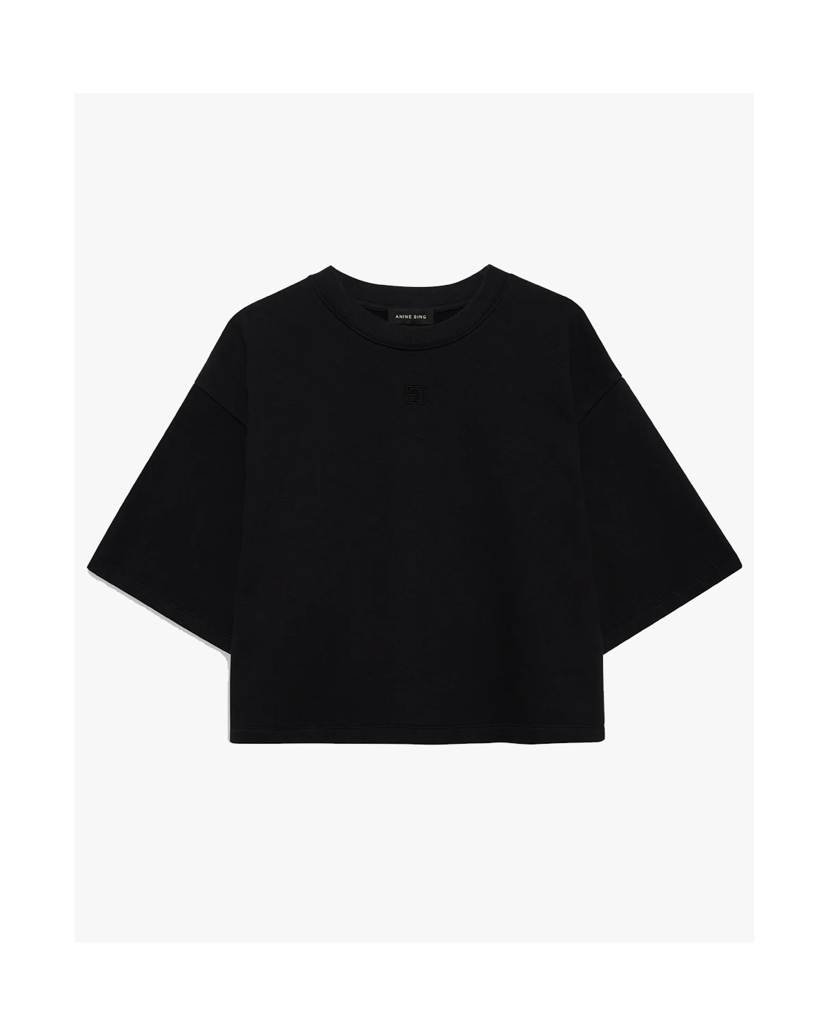 Anine Bing Myers Cropped Tee Framed Black