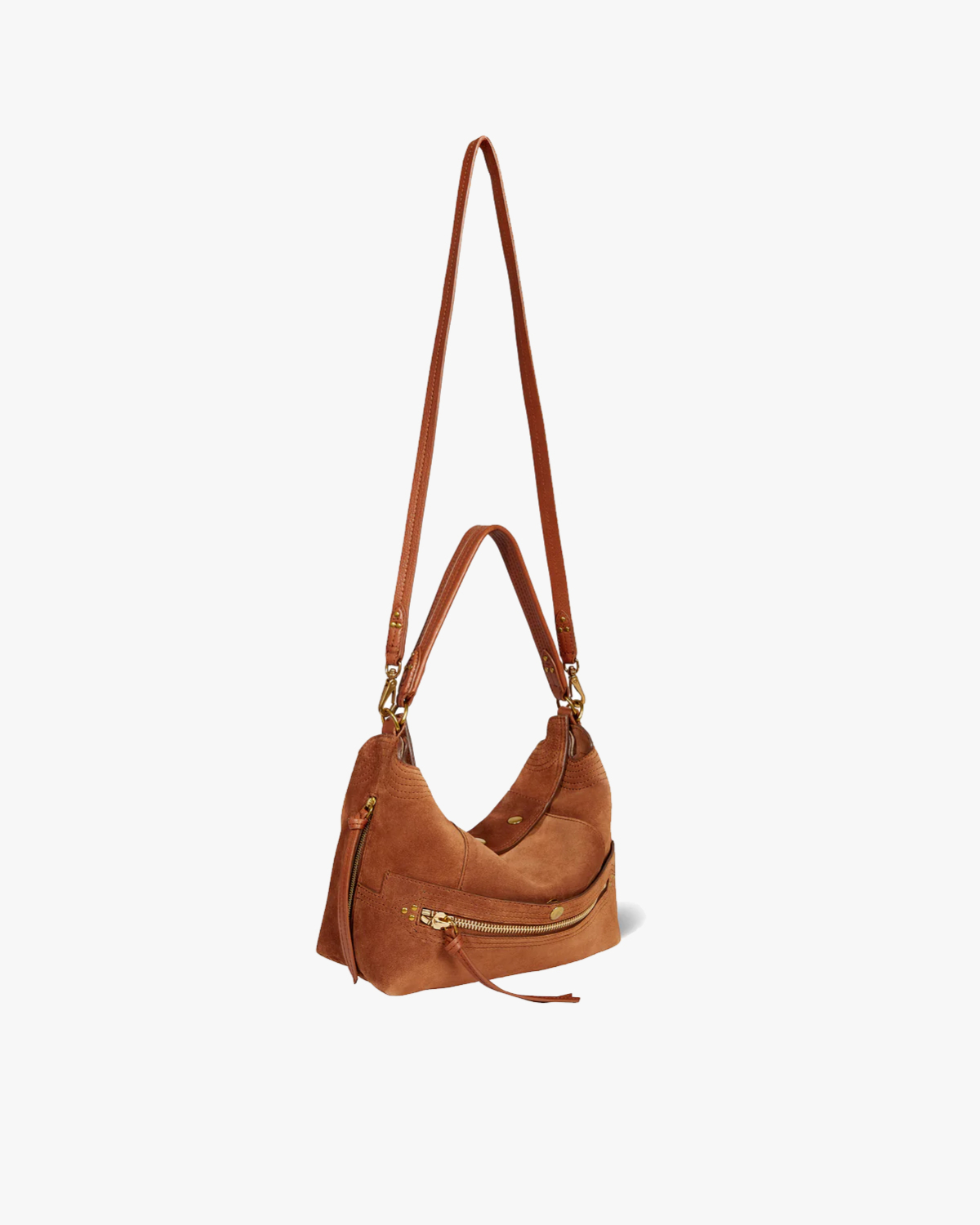 Jerome Dreyfuss Lucky Hobo Tas Caramel Split Suede