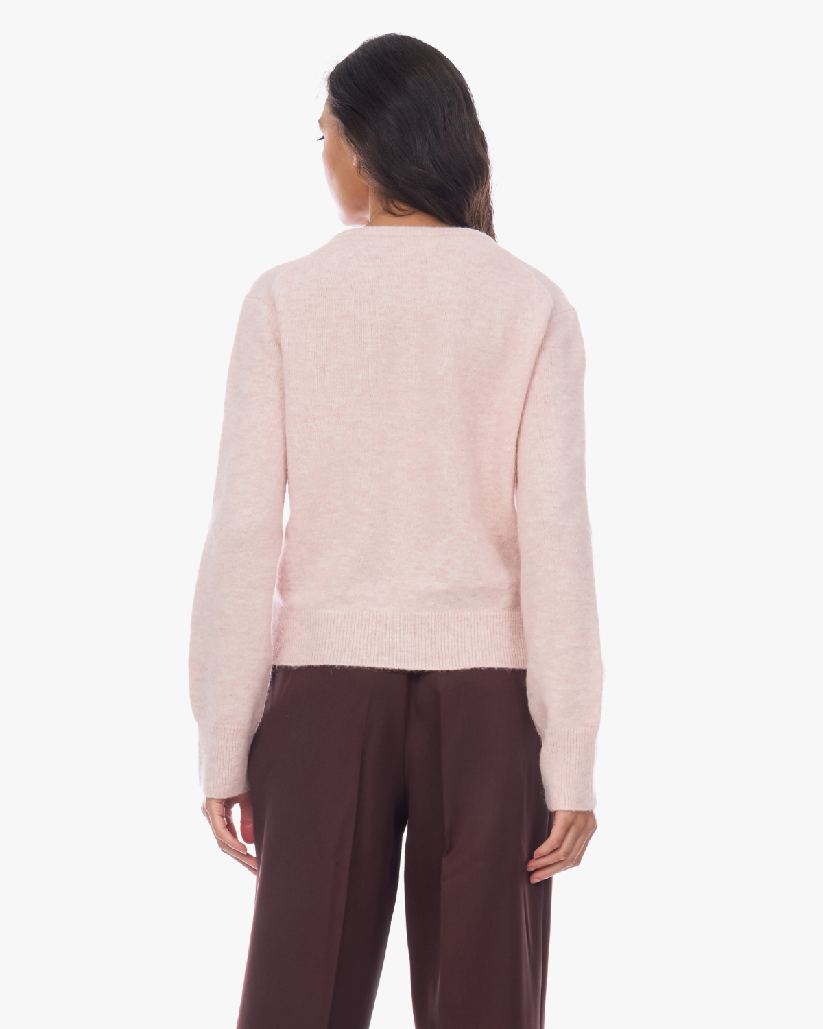 Closed Wollen Doorknoop Vest Roze