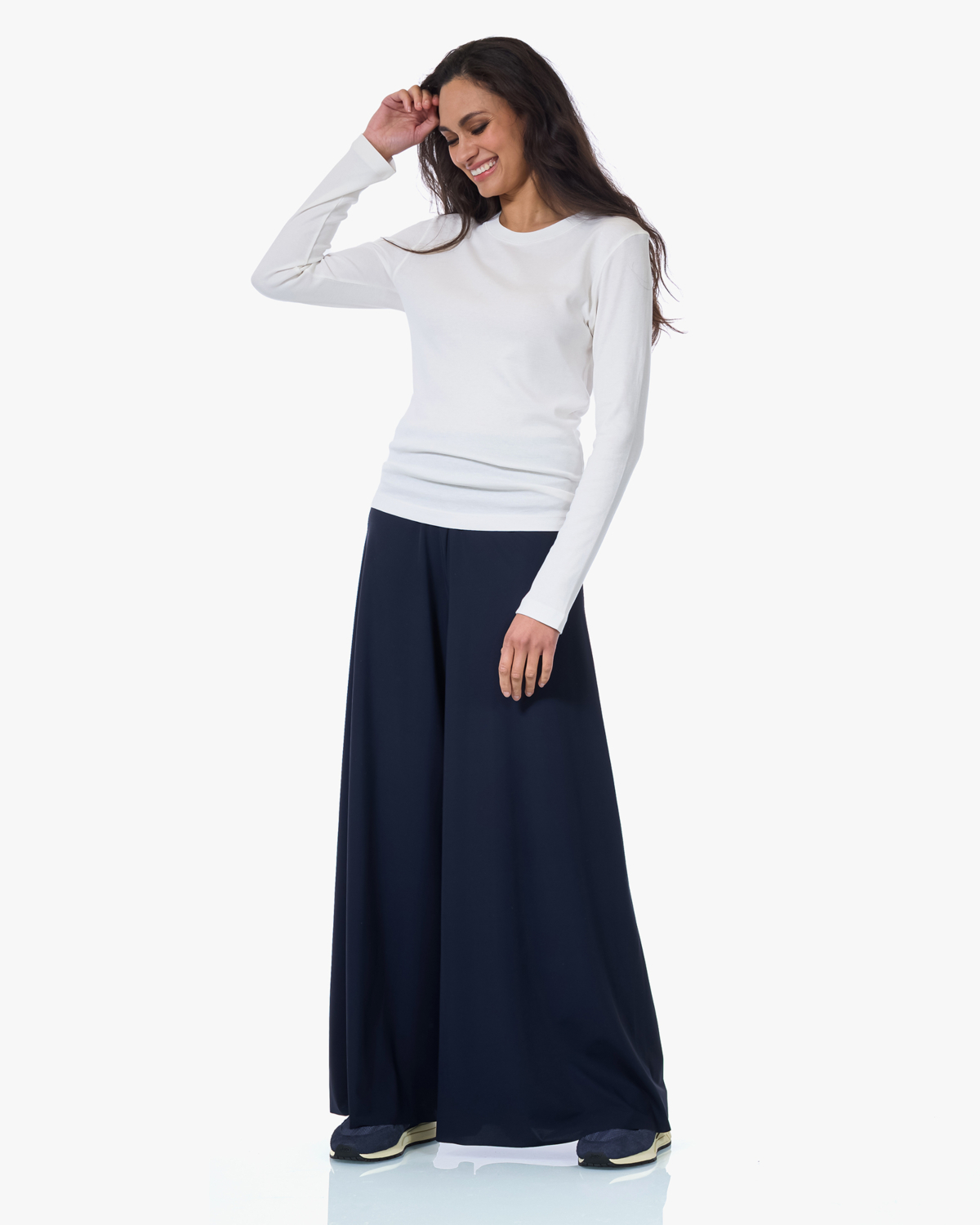 Majestic Filatures Soft Touch Ronde Hals Longsleeve Wit