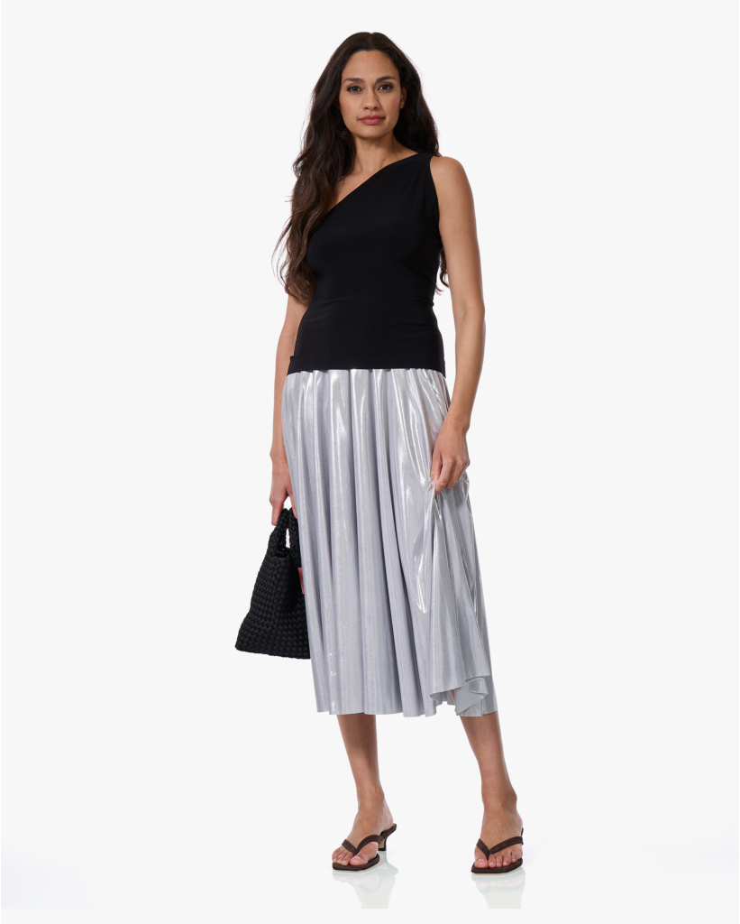 Metallic Jersey Rok Silver