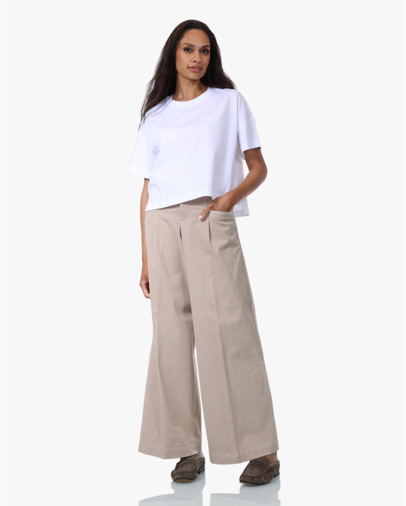 Cropped T-shirt met Logo Wit