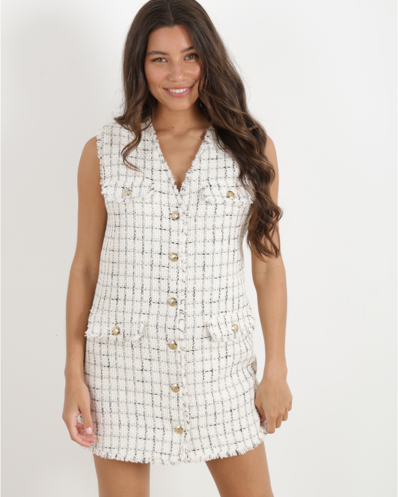 Janet Dress Black White