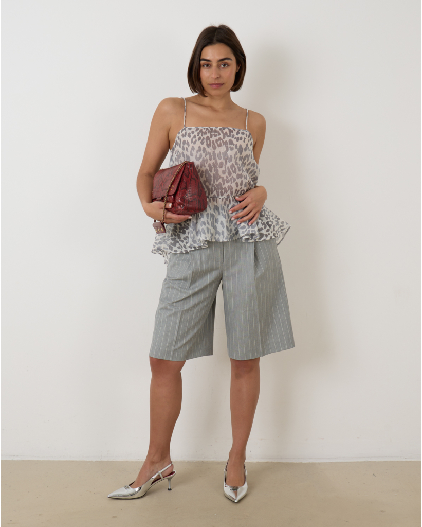 Meis Top Grey Leopard