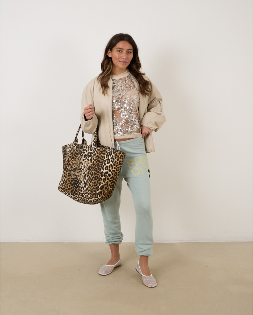 Pearl Leather Jacket Almond