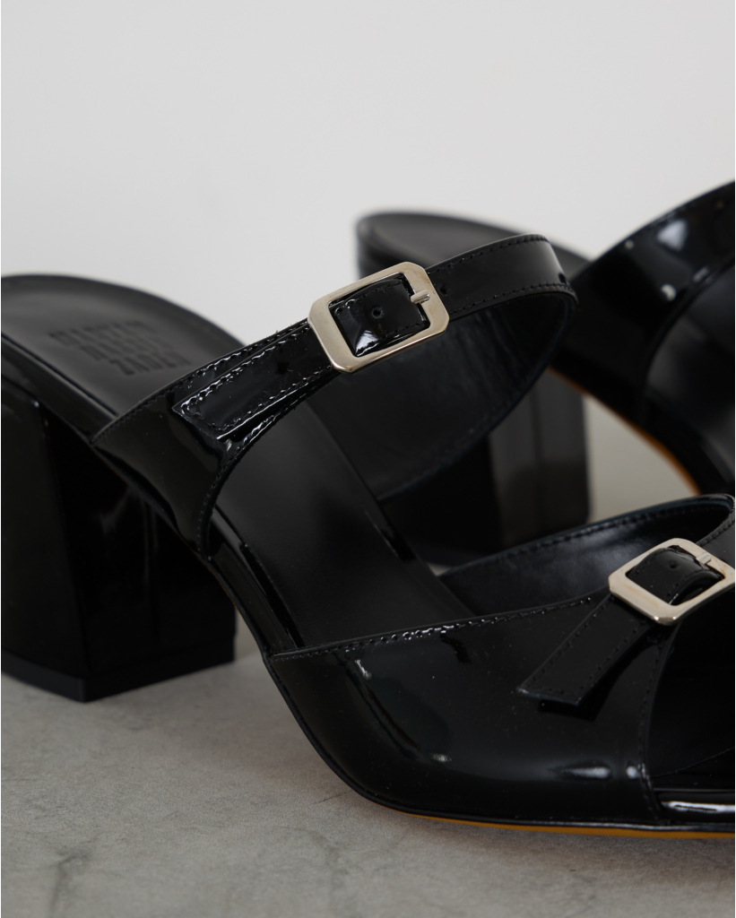 Una Sandals Black Patent