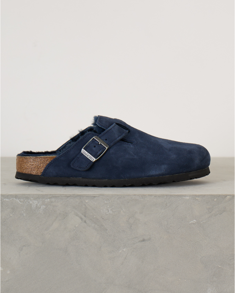 Boston Shearling Suede Instappers Navy